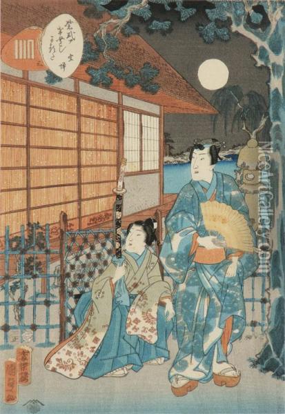 The Tale Of Genji Oil Painting - Utagawa Kunisada