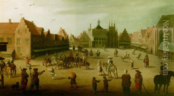 Amersfoort: The Retreat Of The Waardgelders Oil Painting - Joost Cornelisz. Droochsloot