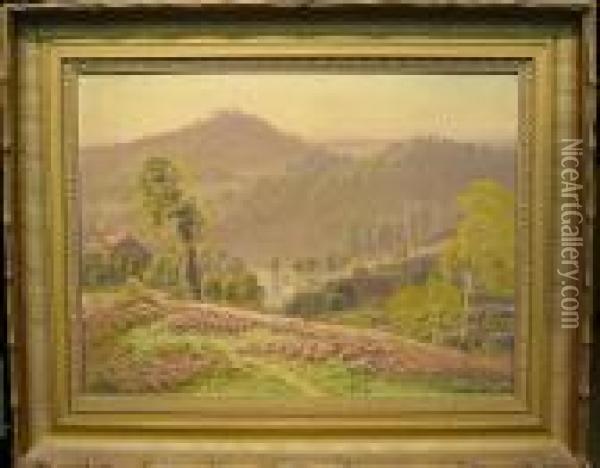 Valley Landscape Oil Painting - Gaston Anglade