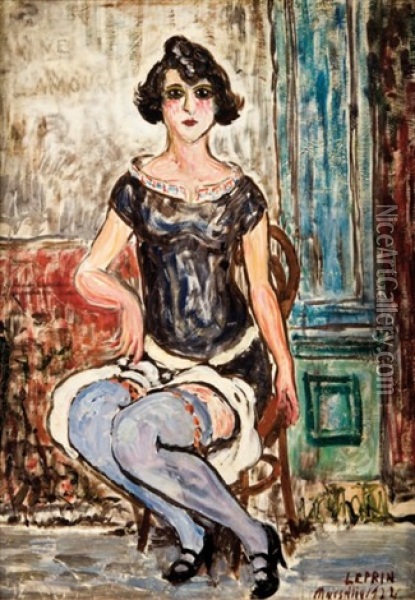 Prostituee A Marseille Oil Painting - Marcel Francois Leprin