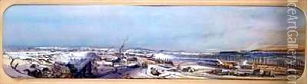 Industrial landscape in the Blanzy coal field under snow, Saone-et-Loire Oil Painting - Ignace Francois Bonhomme