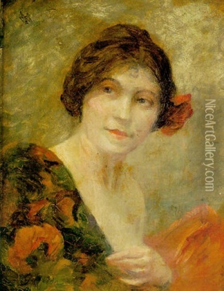 Mujer Con Manton De Manila Oil Painting - Eduardo Leon Garrido