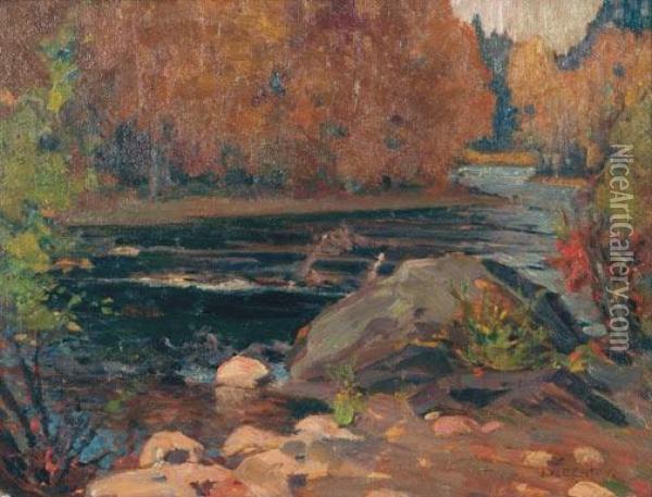 Autumn Stream, Algonquin Park Oil Painting - John William Beatty