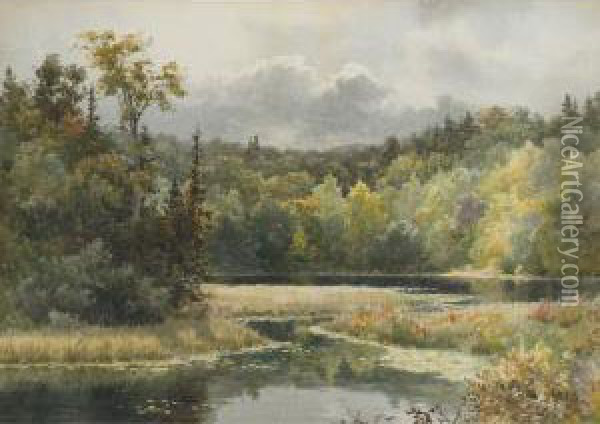 Lake In The Woods Oil Painting - Lucius Richard O'Brien