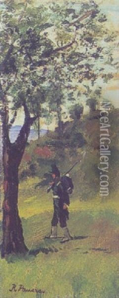 En Soldat Pa Vagt Oil Painting - Ruggero Panerai