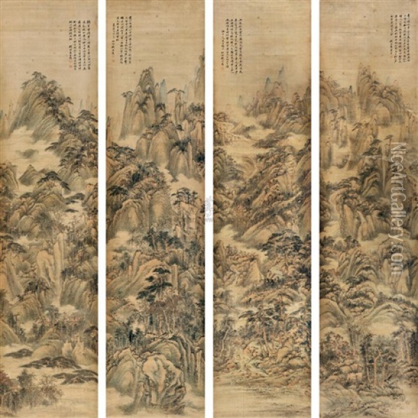 Landscape (4 Works) Oil Painting -  Qian Weiqiao