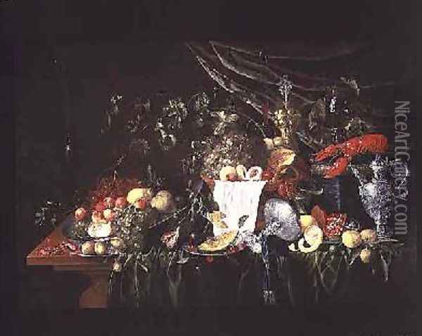 Still Life with Fruit and a Lobster Oil Painting - Wouter Mertens