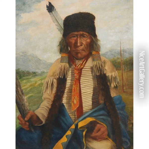 Sioux Indian, Black Hills, South Dakota Oil Painting - Henry Metzger