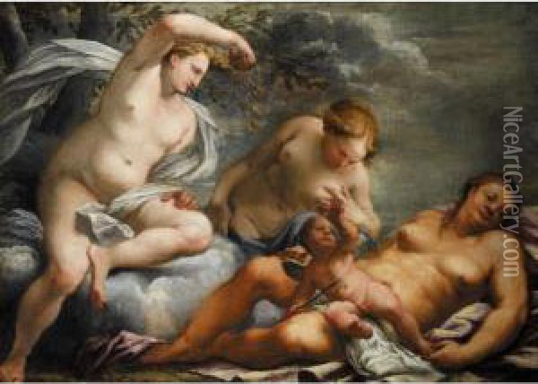 The Birth Of Love Oil Painting - Pietro Liberi