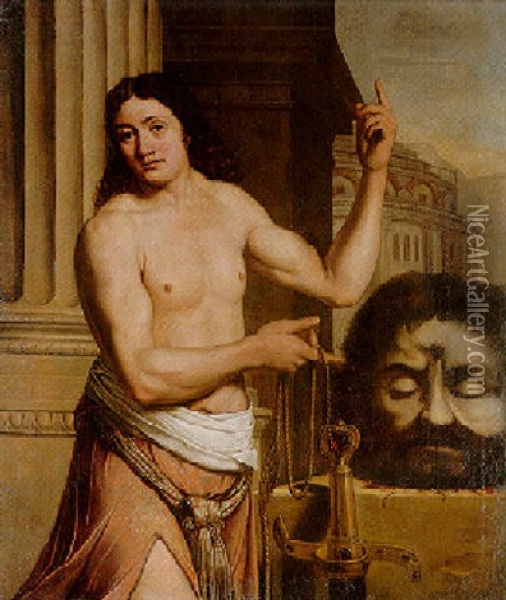 David And Goliath Oil Painting - Louis (Ludovico) Finson