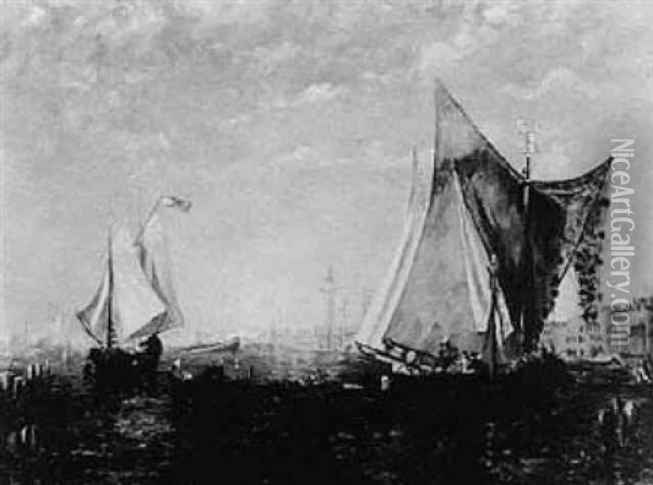Venetian Harbor Oil Painting - Gilbert Gaul