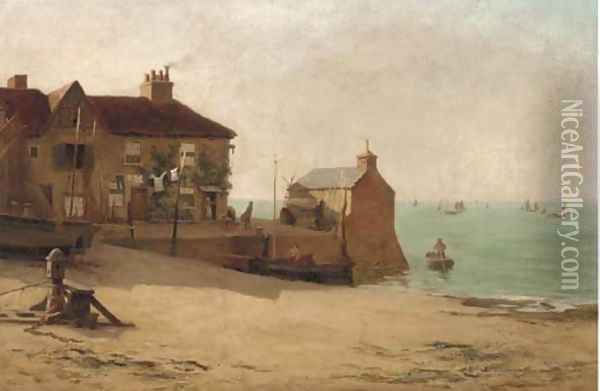 The dawn of day on the Essex coast Oil Painting - William Graham Buxton