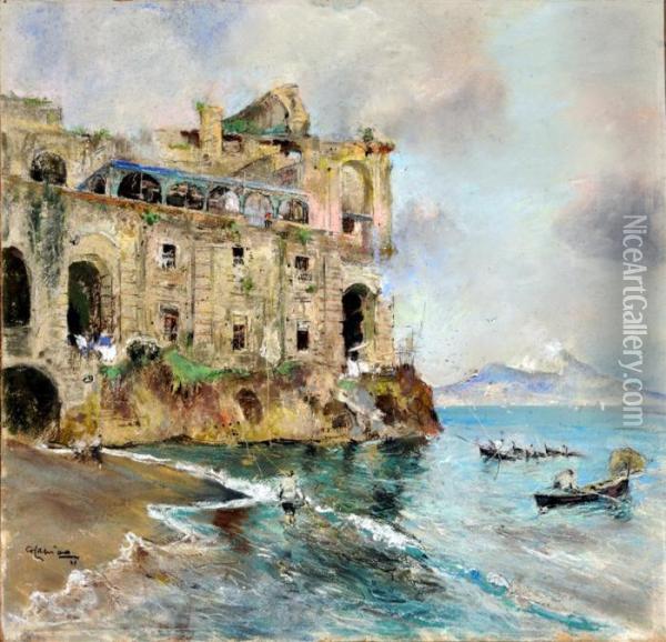Palazzo Donn'anna Oil Painting - Giuseppe Casciaro
