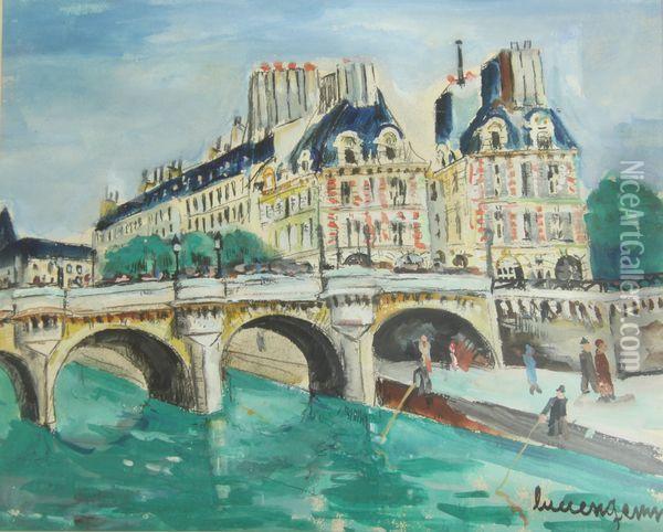 Le Pont Neuf Oil Painting - Lucien Genin