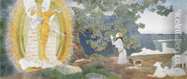 La Vision Et L'inspiration De Jeanne D'arc Oil Painting - Louis Maurice Boutet de Monvel