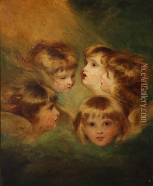 Angels Heads Oil Painting - Joshua Reynolds