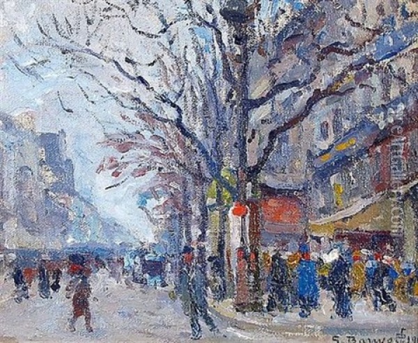 Les Grands Boulevards Oil Painting - Georges Barwolf