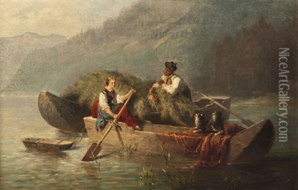Begegnung Auf Dem See Oil Painting - Carl Naumann