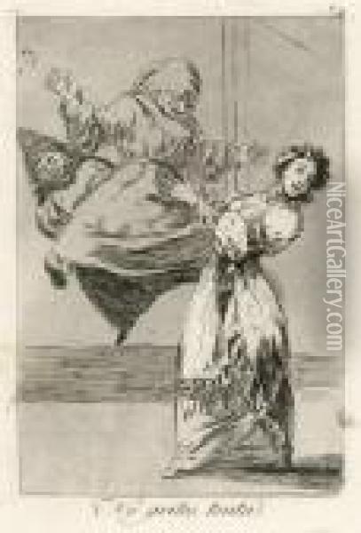 No Grites, Tonta Oil Painting - Francisco De Goya y Lucientes
