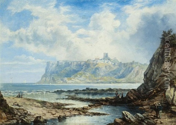 Scarborough Castle (+ Peasholme, Scarborough; Pair) Oil Painting - John Bell