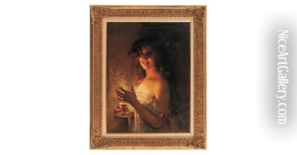 Portrait Of A Lady Oil Painting - Leon Francois Comerre