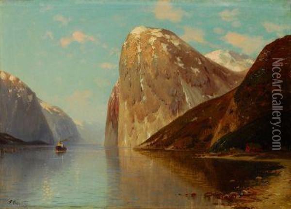 Norwegische Fjordlandschaft Oil Painting - Franz Franken