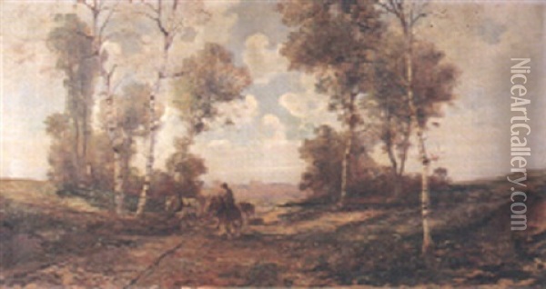 Cavalli Bardati Nel Paesaggio Oil Painting - Leonardo Roda