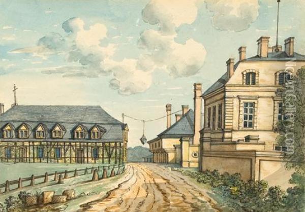 Chateau Du Barry, Louveciennes Oil Painting - Samuel Ireland