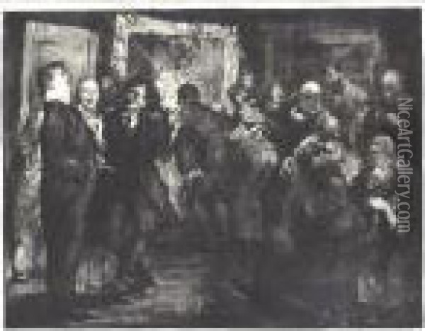 Artists Judging Works Of Art (m. 18) Oil Painting - George Wesley Bellows