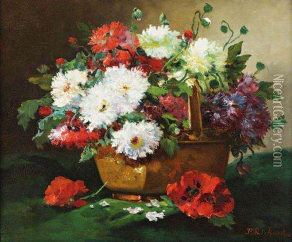 Bouquet Au Panier Oil Painting - Eugene Henri Cauchois
