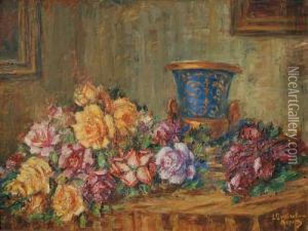 Flores Oil Painting - Luis Queirolo Repetto