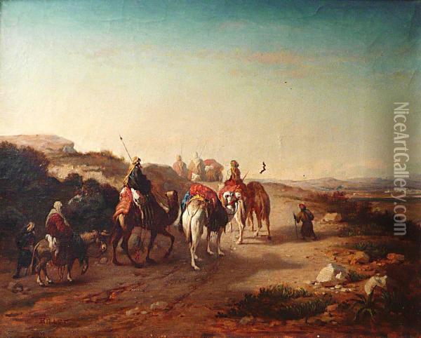 La Caravane Oil Painting - Etienne Billet