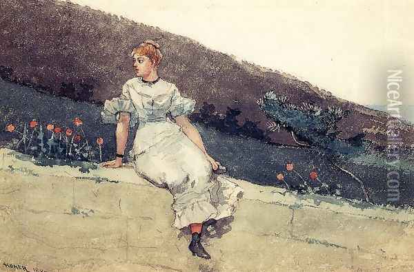The Garden Wall Oil Painting - Winslow Homer