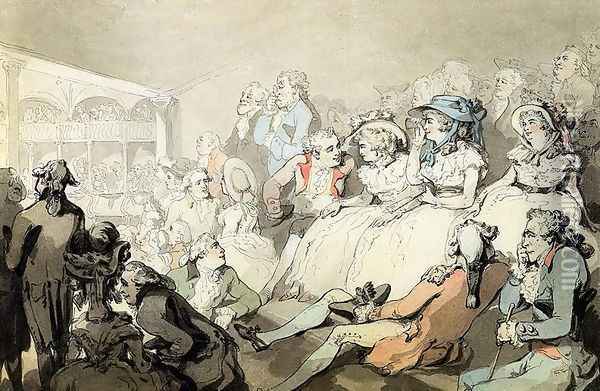 An Audience Watching a Play, c.1785 Oil Painting - Thomas Rowlandson