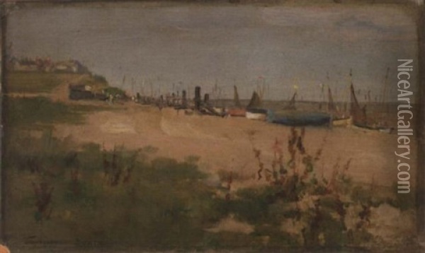 Southwold Beach Oil Painting - William Samuel Henry (Sir) Llewellyn