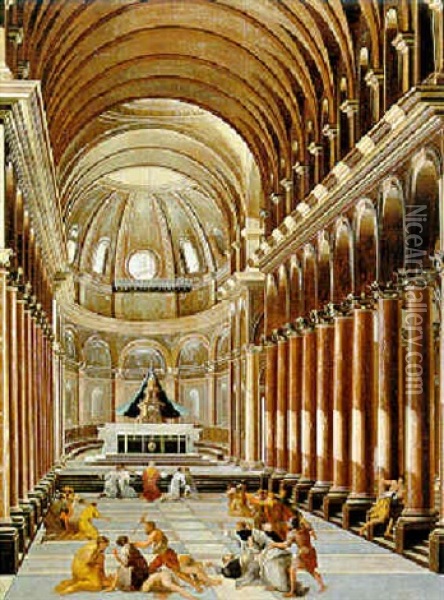 Il Martirio Di Thomas Becket Nella Cattedrale Di Canterbury Oil Painting - Niccolo Codazzi