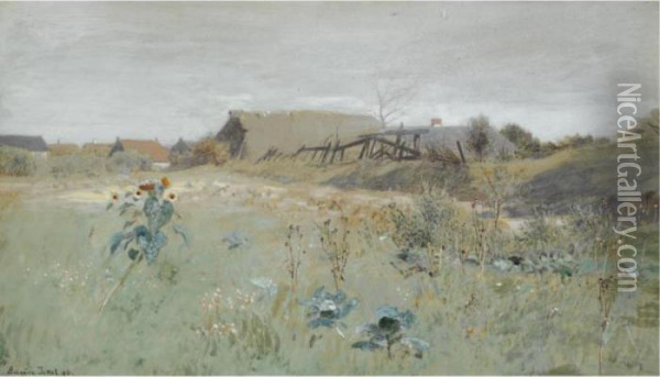 Dorf In Den Dunen (village In The Dunes) Oil Painting - Eugene Jettel
