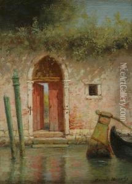 Venetian Red Gate Oil Painting - Burr H. Nicholls