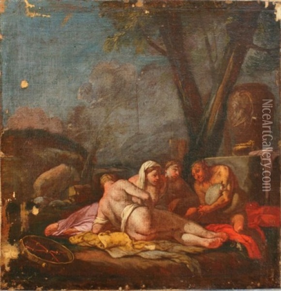 Bacchanales Oil Painting - Giulio Carpioni