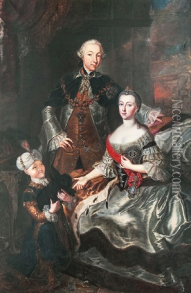 Catherine The Great And Tsar Peter Iii Oil Painting - Axel C. Ambjoern Sparre