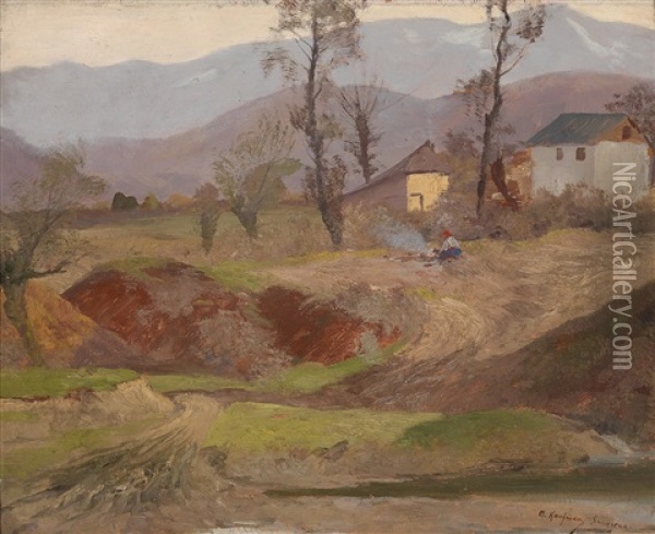 Landscape Near Sarajevo Oil Painting - Adolf Kaufmann