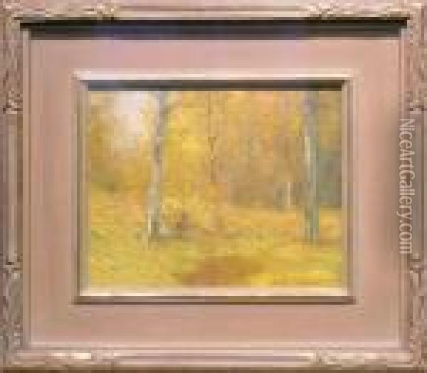 Woods Of Gold Oil Painting - Bruce Crane