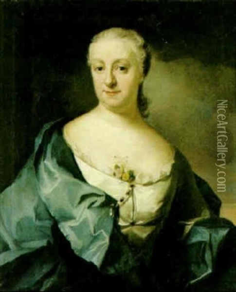Portratt Av Agneta Maria Cederbielke Oil Painting - Johann Henrik Scheffel