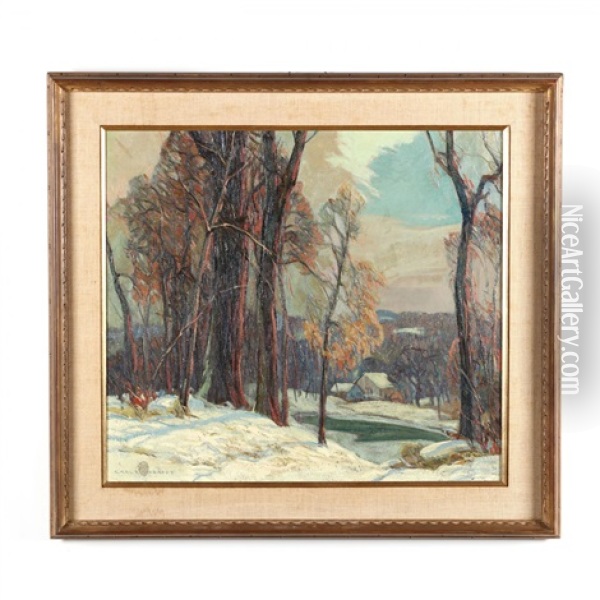 Winter Landscape Oil Painting - Carl Rudolph Krafft