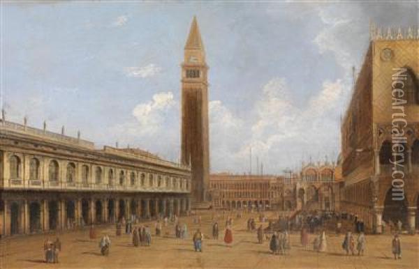 Piazza San Marco In Venice Oil Painting - Vincenzo Chilone