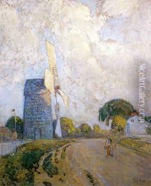 Windmill at Sundown, East Hampton Oil Painting - Frederick Childe Hassam