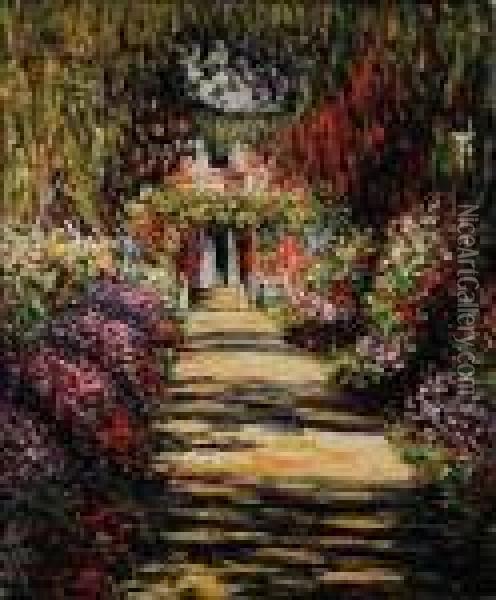 Garden Path At Giverny Oil Painting - Claude Oscar Monet