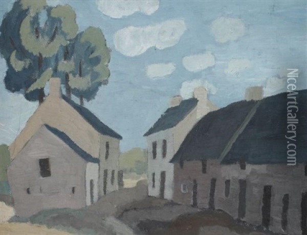 La Rue Du Village Oil Painting - Jean-Emile Laboureur
