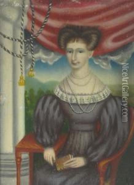 Portrait Of Miss Elizabeth Newton Oil Painting - Erastus Salisbury Field