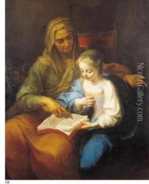 L'educazione Della Vergine Oil Painting - Benedetto Luti